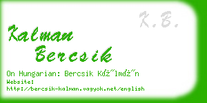 kalman bercsik business card